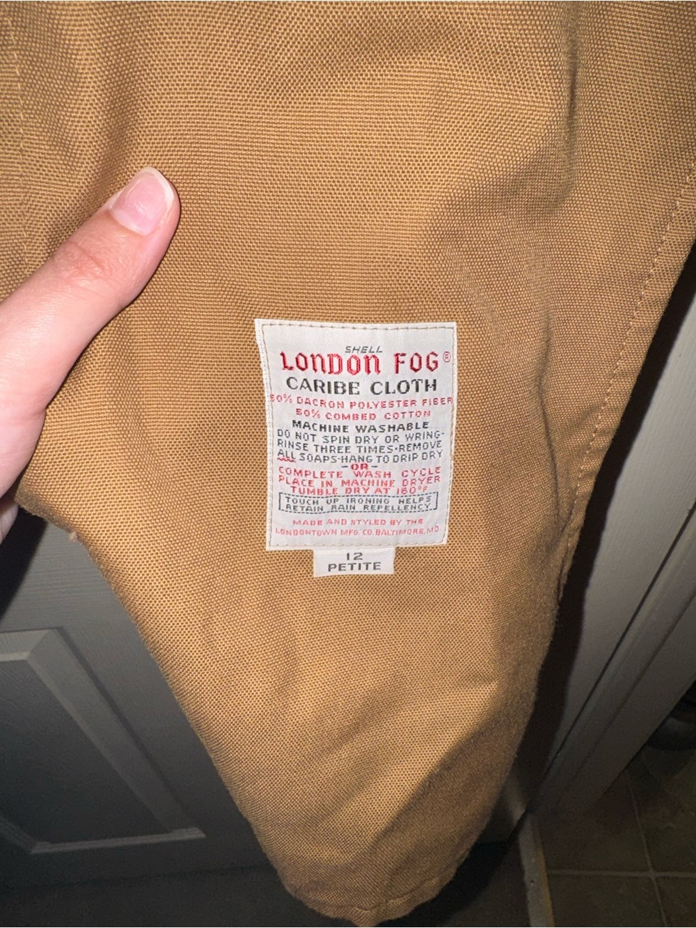 London Fog Tan Trench Coat - Picture 3 of 5
